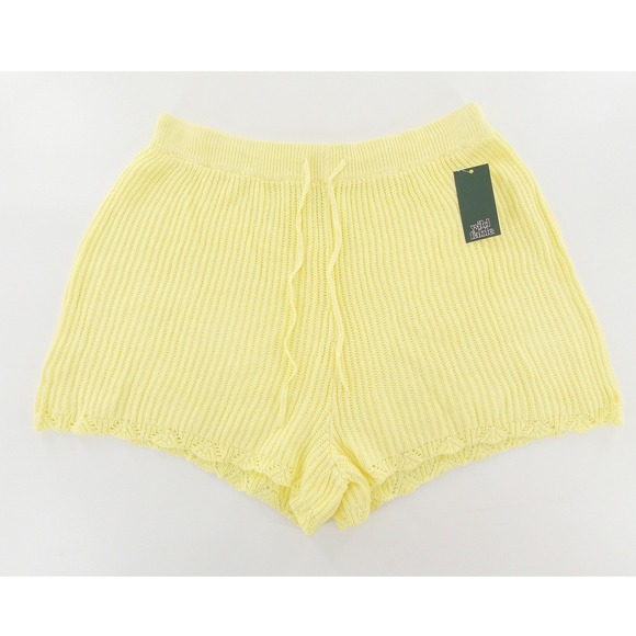 wild fable Pants - Wild Fable Knit Shorts Drawstring Ribbed Cotton Women XL Yellow